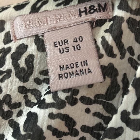 H&M Mob Wife Sheer Leopard Animal Print Sleeveless Keyhole Tie Neck Blouse - Picture 8 of 9